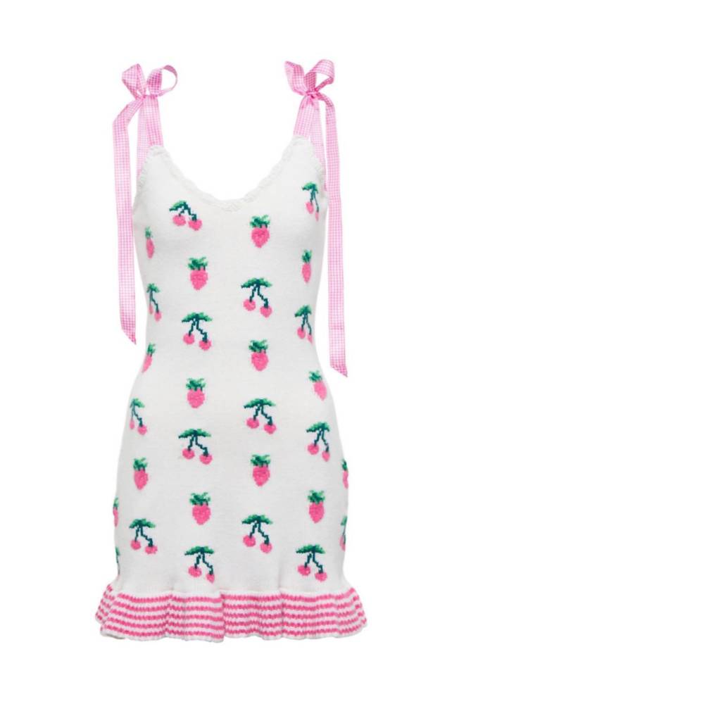 Nwt loveshackfancy yves dress in fruit punch pink